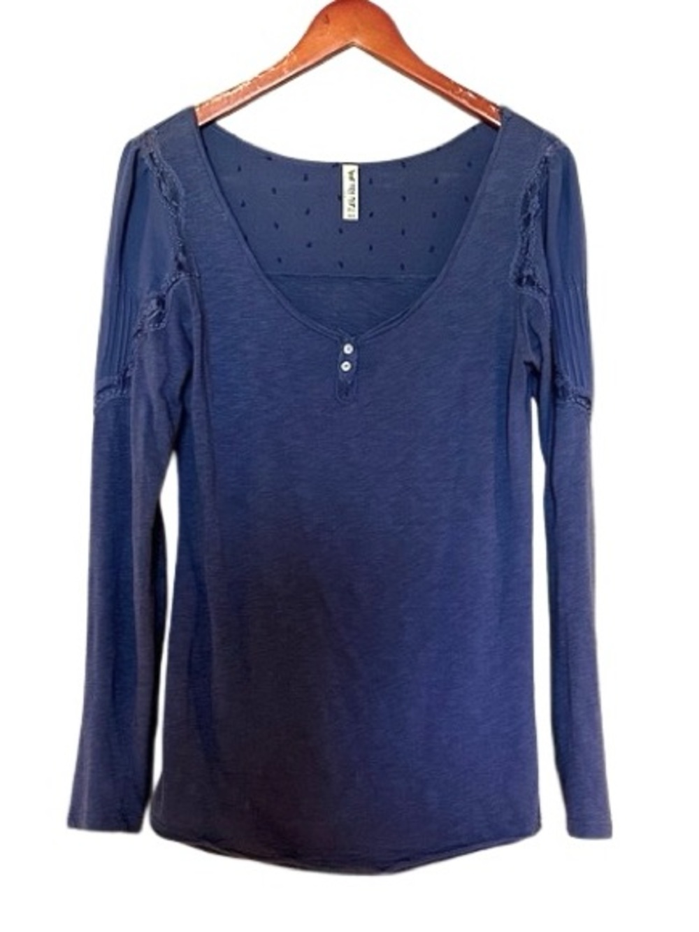 Free People Lace Shoulder Henley